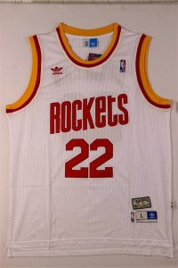 Maillot De Basket Houston Rockets Clyde Drexler 22 Engrener Blanc